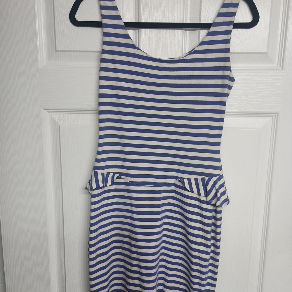 Vintage Betsey Johnson Blue and White Striped Dress